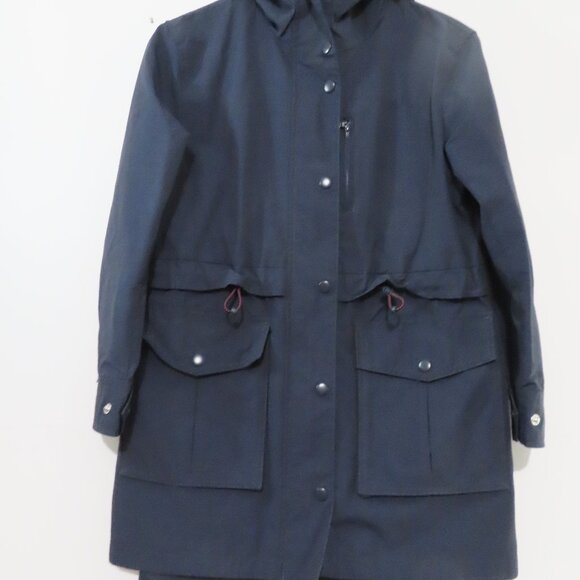 J.Crew Navy Raincoat Size XXS Petite - Picture 9 of 16